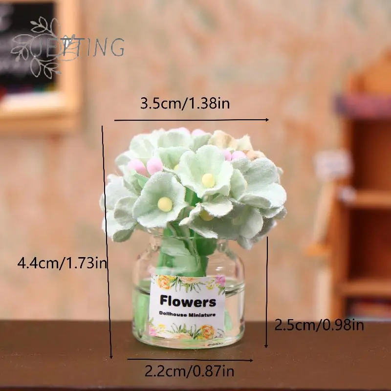 1/12 Dollhouse Flower Miniature Flower Vase Model Doll Home Potted Plants Decor Toy Micro Landscape Plant Ornament Toy