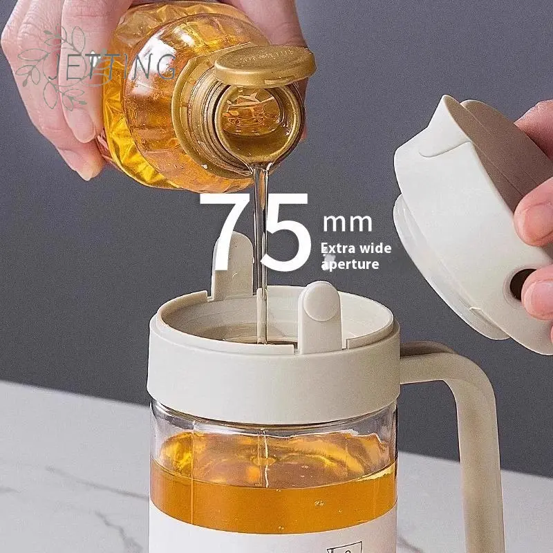 550ML Portable Kitchen Glass Olive Oil Dispenser Large-capacity Oil Can For Cooking Oil Spices Camping Dispenser