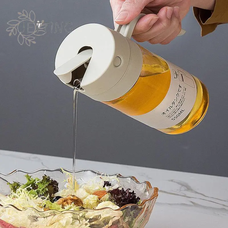 550ML Portable Kitchen Glass Olive Oil Dispenser Large-capacity Oil Can For Cooking Oil Spices Camping Dispenser