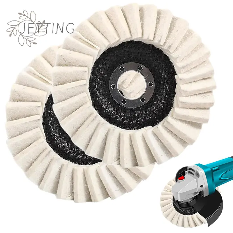 2PCS Wool Felt Flap Polishing Disc Wool Polishing Wheel Disc Buffing Pad Premium Felt Polishing Pads For Metal Marble Stone