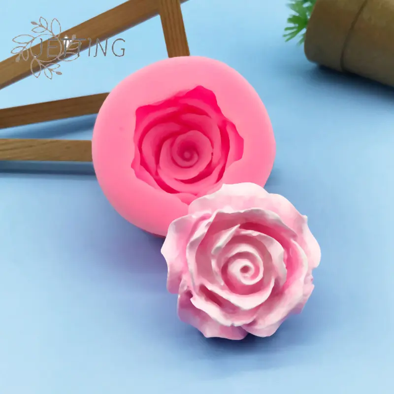 Rose Silicone Mold DIY 3D Flower Phone Case Head Rope Hair Card Jewelry Accessories Molds Fondant Chocolate Cake Silicone Moud