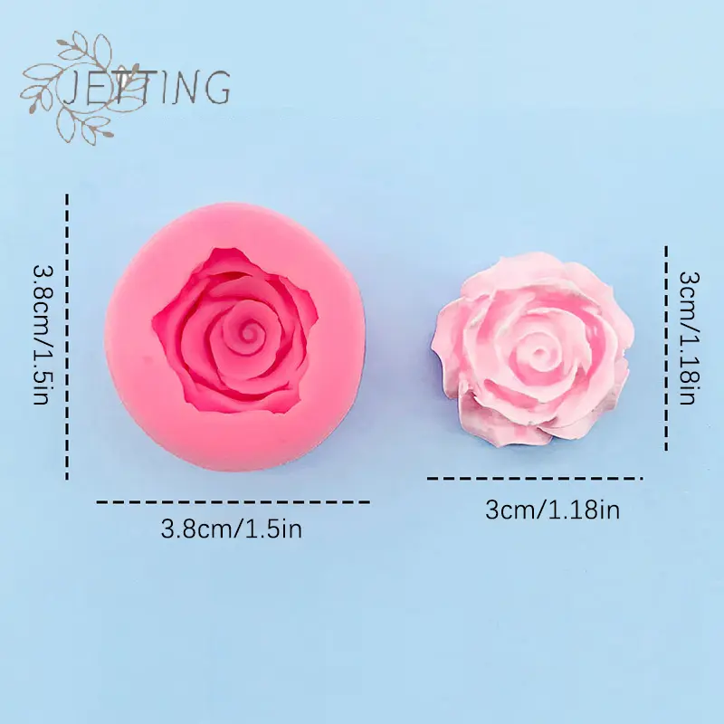 Rose Silicone Mold DIY 3D Flower Phone Case Head Rope Hair Card Jewelry Accessories Molds Fondant Chocolate Cake Silicone Moud
