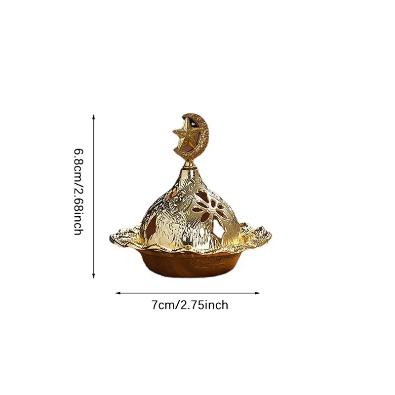 1pc Incense Burner Hollow Golden Tower Oil Burner Arab Style Censer Holder For Home Hotel Incense Holder Yoga Ornaments