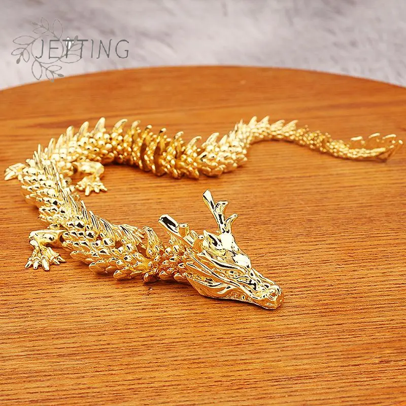 Alloy Five Claw Golden Dragon Ornaments Can Move Chinese Loong Handlebars Home Office Desktop Decorations