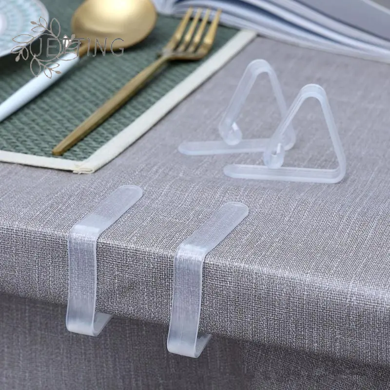 10pcs Tablecloth Transparent Anti Slip Clip Fixing Buckle Household Table Corner Tablecloth Clip Fixing Device Plastic Buckle