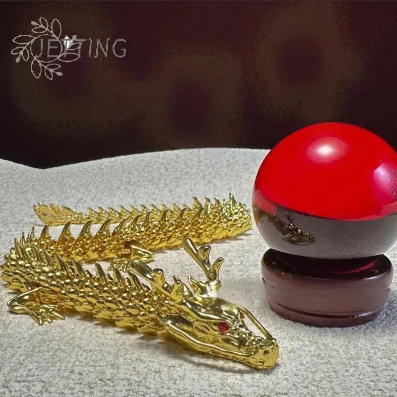 Alloy Five Claw Golden Dragon Ornaments Can Move Chinese Loong Handlebars Home Office Desktop Decorations