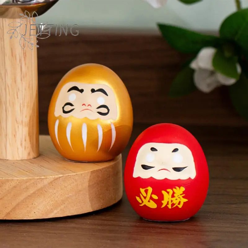 Ceramic Daruma Doll Japanese Crafts Inspired Wealth Prosperity Decor Lucky Charm Fortune Ornament Landscape Home Desk Decor