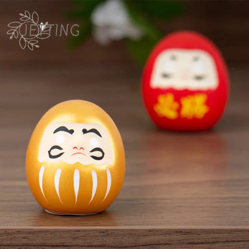 Ceramic Daruma Doll Japanese Crafts Inspired Wealth Prosperity Decor Lucky Charm Fortune Ornament Landscape Home Desk Decor