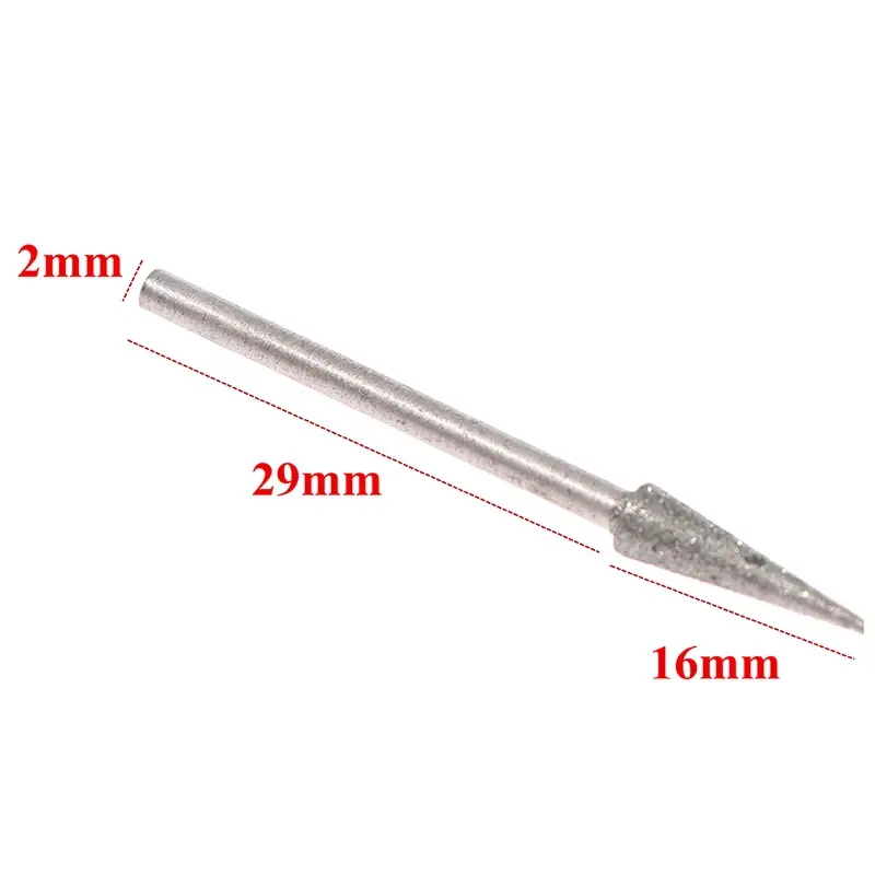 6Pcs 1-4mm Diamond Grinding Head Needle Bits Burrs Engraving Carving Tool 2.35mm Wholesale