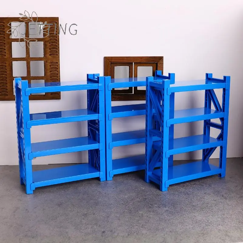 1/12 Dollhouse Simulation Plastic Storage Shelves Warehouse Racks Model Dollhouse Furniture Decoration Dolls House Accessories