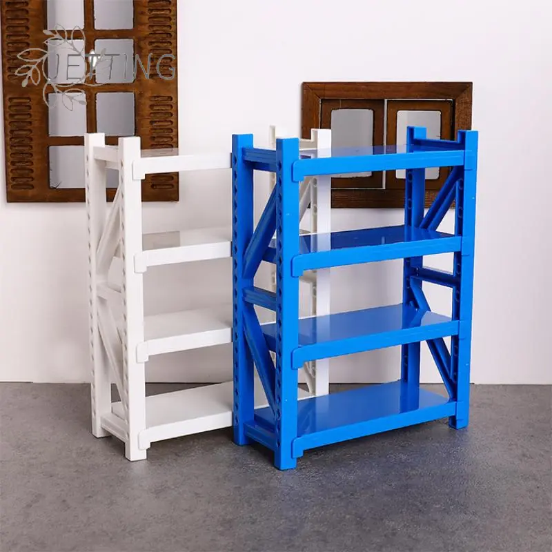 1/12 Dollhouse Simulation Plastic Storage Shelves Warehouse Racks Model Dollhouse Furniture Decoration Dolls House Accessories