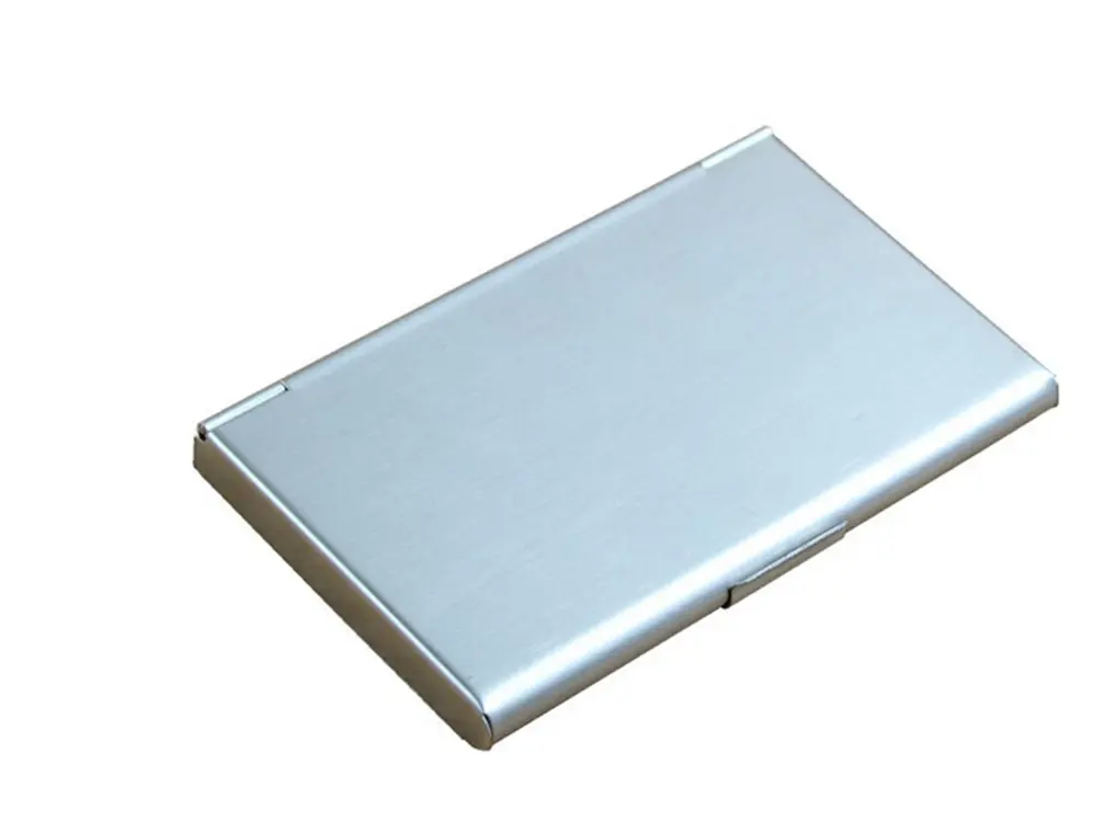 9.3x5.7x0.7cm Stainless Steel Pocket Business ID Credit Card Case Metal Fine Box Holder