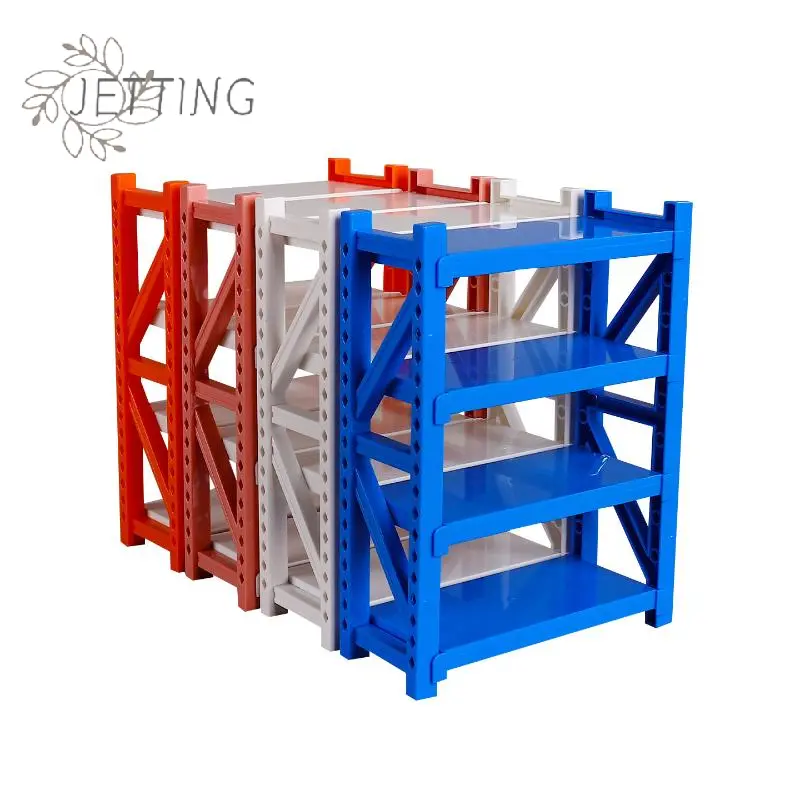 1/12 Dollhouse Simulation Plastic Storage Shelves Warehouse Racks Model Dollhouse Furniture Decoration Dolls House Accessories