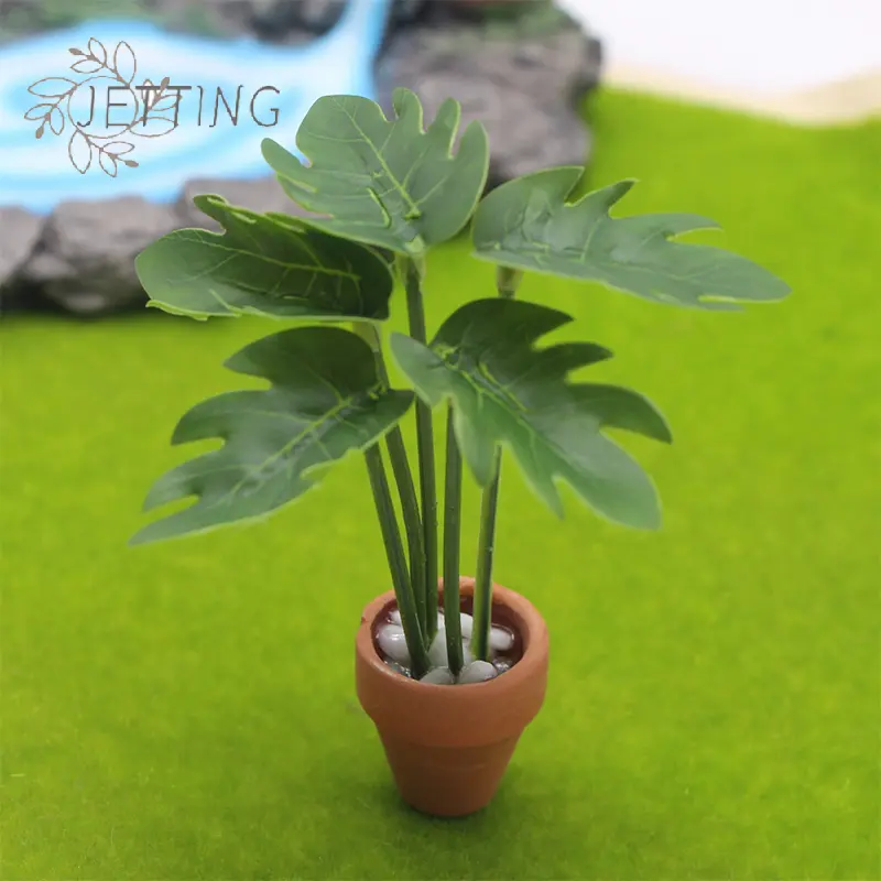 1/12 Dollhouse Simulation Green Plant Potted Model Doll Home Living Room Decoration Micro Landscape Garden Scene Ornament