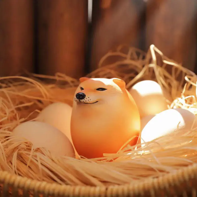 1pc Dog&Egg Decoration Creative Shiba Inu Realistic Egg Shape Desk Decor For Home Office Fun Christmas Gift Home Decor Figurine