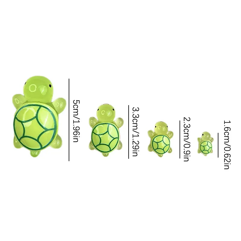 6/10pcs Mini Luminous Turtle Landscaping Home Decor Resin Crafts Glowing Turtle Garden Fish Tank Miniatures Ornaments Decoration