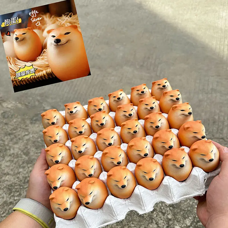 1pc Dog&Egg Decoration Creative Shiba Inu Realistic Egg Shape Desk Decor For Home Office Fun Christmas Gift Home Decor Figurine