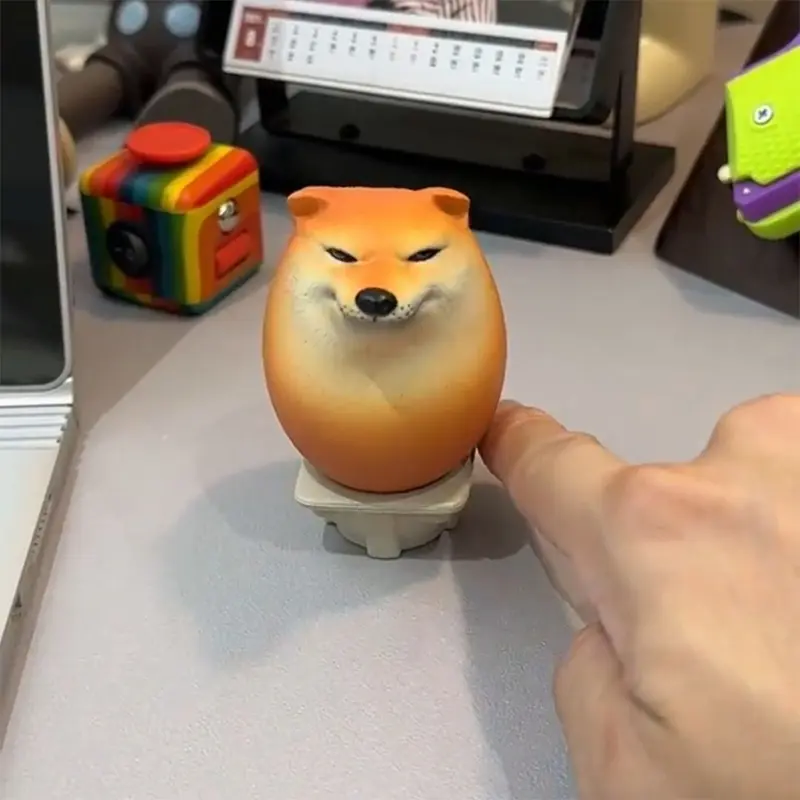1pc Dog&Egg Decoration Creative Shiba Inu Realistic Egg Shape Desk Decor For Home Office Fun Christmas Gift Home Decor Figurine