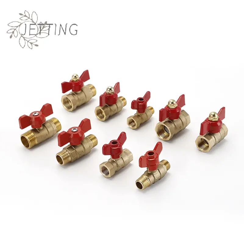 1pc Air Compressor Water Gas Oil Shut Off Valve Butterfly Stem Brass Ball Valve 1/4" 3/8" 1/2" BSP Threaded Male To Female