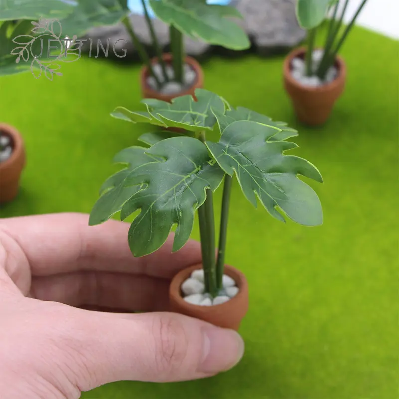 1/12 Dollhouse Simulation Green Plant Potted Model Doll Home Living Room Decoration Micro Landscape Garden Scene Ornament