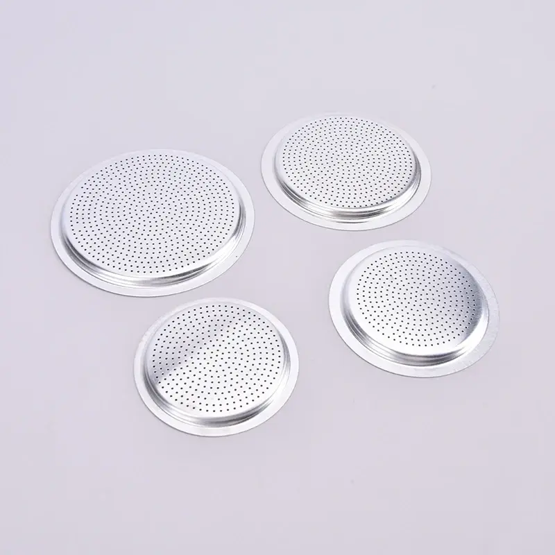 1set Stainless Steel  Moka Pot Coffee Bottle Gasket Filter Plate And Silicone Gel Ring Replacement Parts