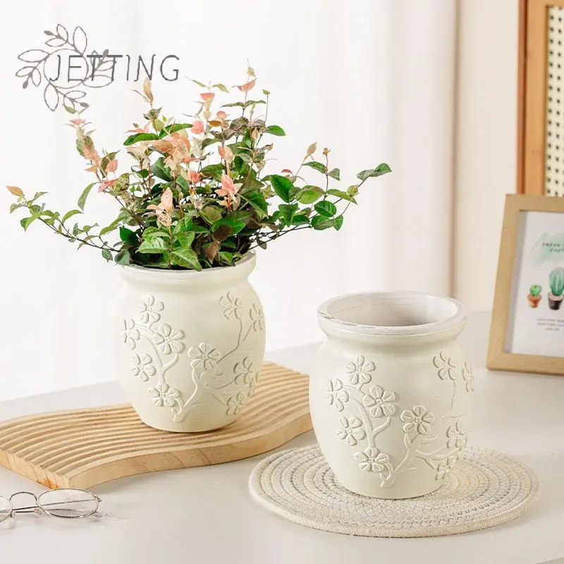 Mini Self Watering Flower Pot Fish Tank Transparent Plastic Plant Pots Self Watering Planter Pot Vase For Home Decoration