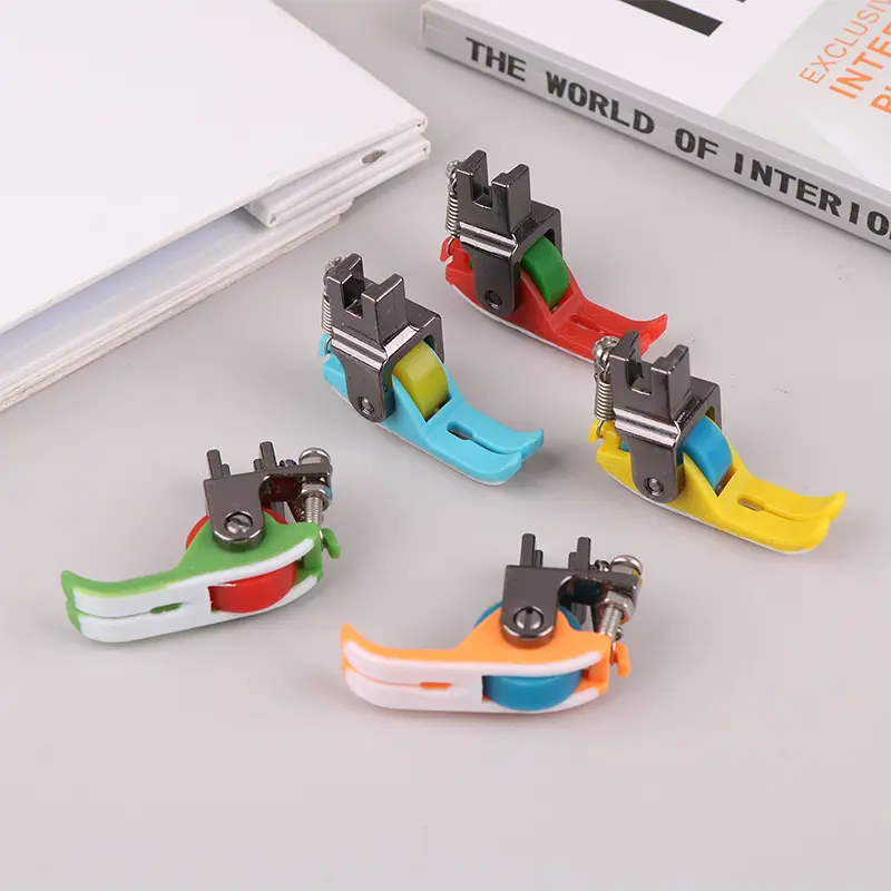 1PC Universal Industrial Sewing Machine Leather Roller Wheel Presser Foot Of Flat Car Thick Fabric Clothing Replace Presser Foot
