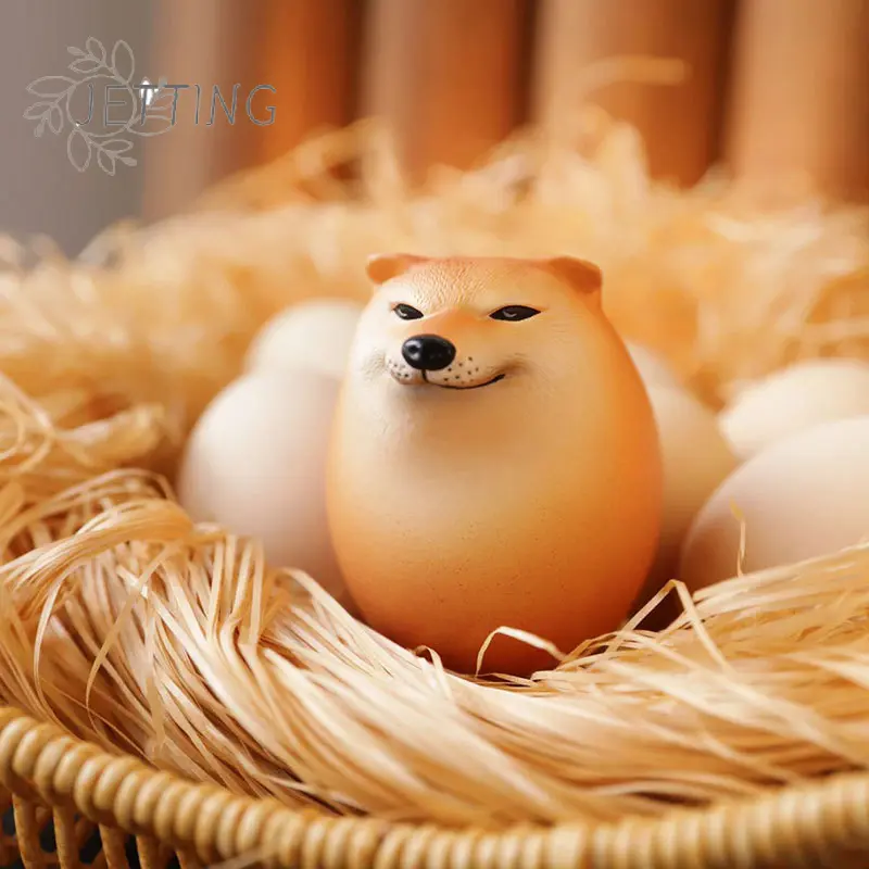 Dog & EggCreative Shiba Inu Realistic Egg Shape PVC Desk Decor Union Decorations For Home Offices Fun Christmas Gifts