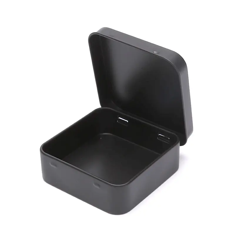 1pcs Metal Tin Silver Black Flip Storage Box Tool Box Money Coin Candy Key Business Card Storage Box