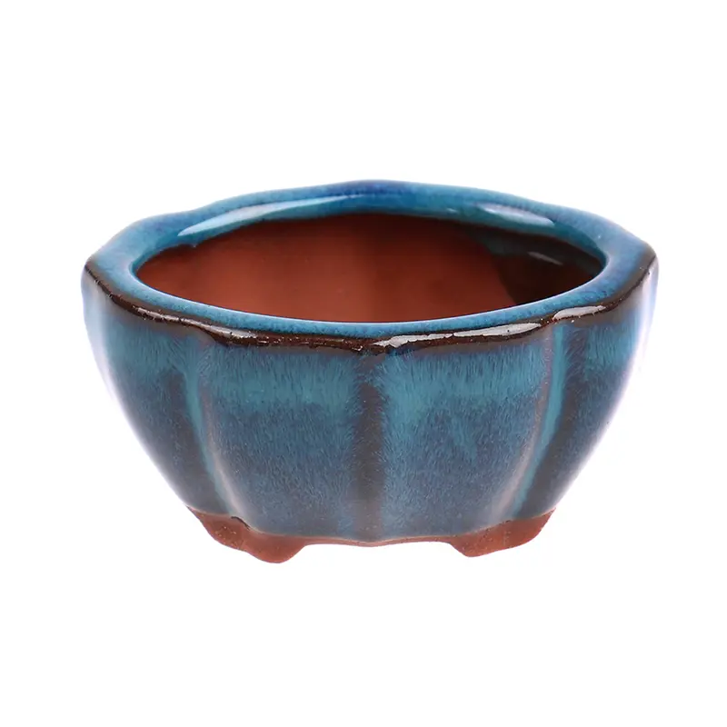 1pcs Bonsai Mini Ceramic Flowerpot Succulent Flower Planting Pot Office Desktop Decoration For Garden Yard Living Room Balcony