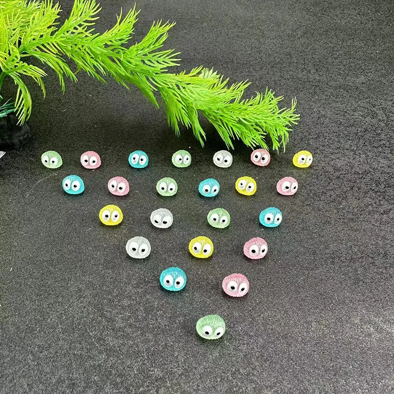 10Pcs Luminous Briquettes Elfs Black Ball Sprite Duck Figurine Home Decor Glowing Miniature Fairy Garden Decoration Accessories