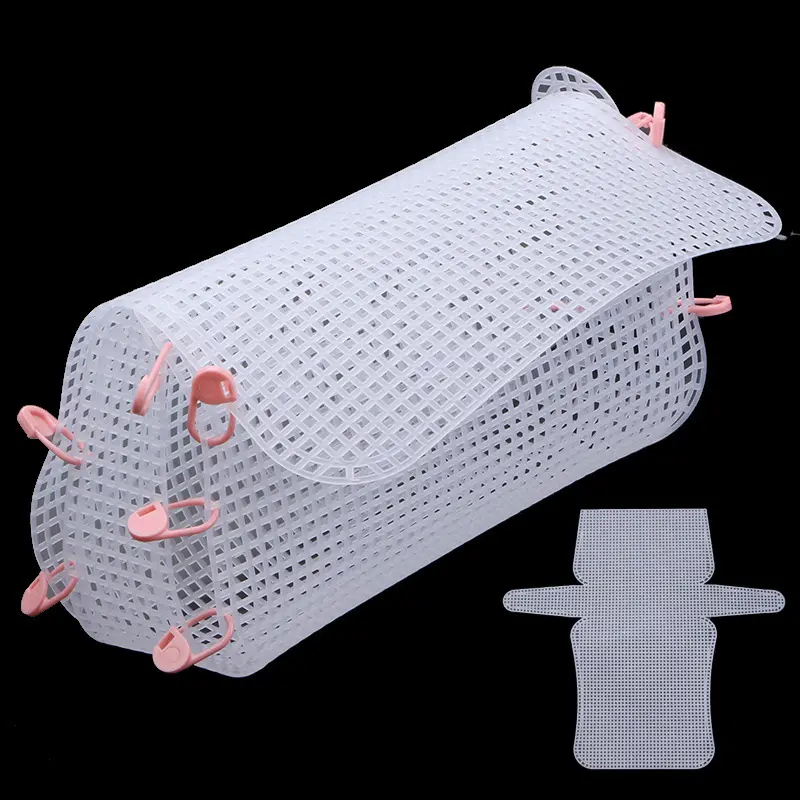 1Pc Plastic Mesh Cloth For Bag Making Weaving Material White Chenille Mesh Grid Sheet For Needlework DIY Handcraft Accessories