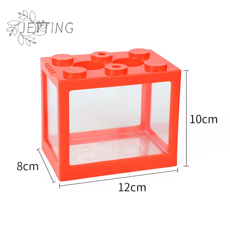 1PC Home Block Fish Tank Fighting Fish Tank Small Desktop Mini Fish Tank Stackable Creative Design Aquarium