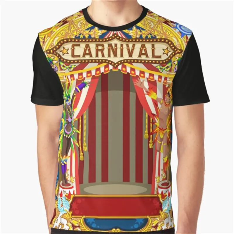 Carnival Circus Show Print T-shirt Men's Clothes Festival Gift Short Sleeve Funny T Shirts 2025 Summer New Party Men Tee Top