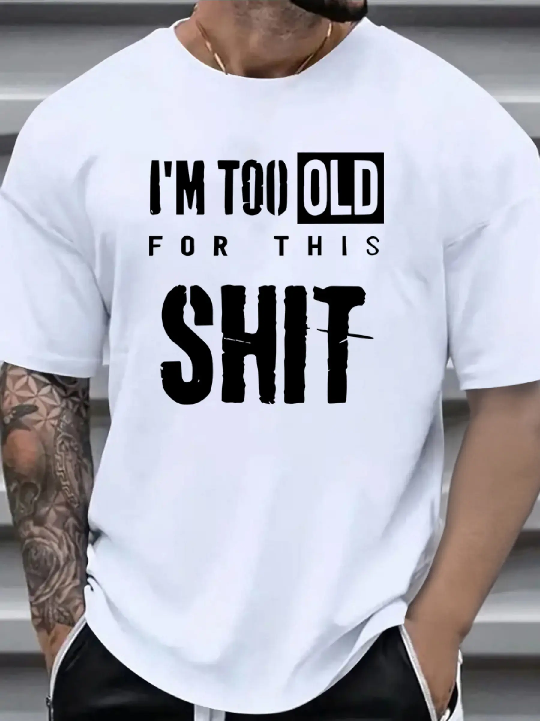 Men's summer 100% pure cotton fashionable casual sports loose fashion letter pattern printed round neck short sleeved T-shirt