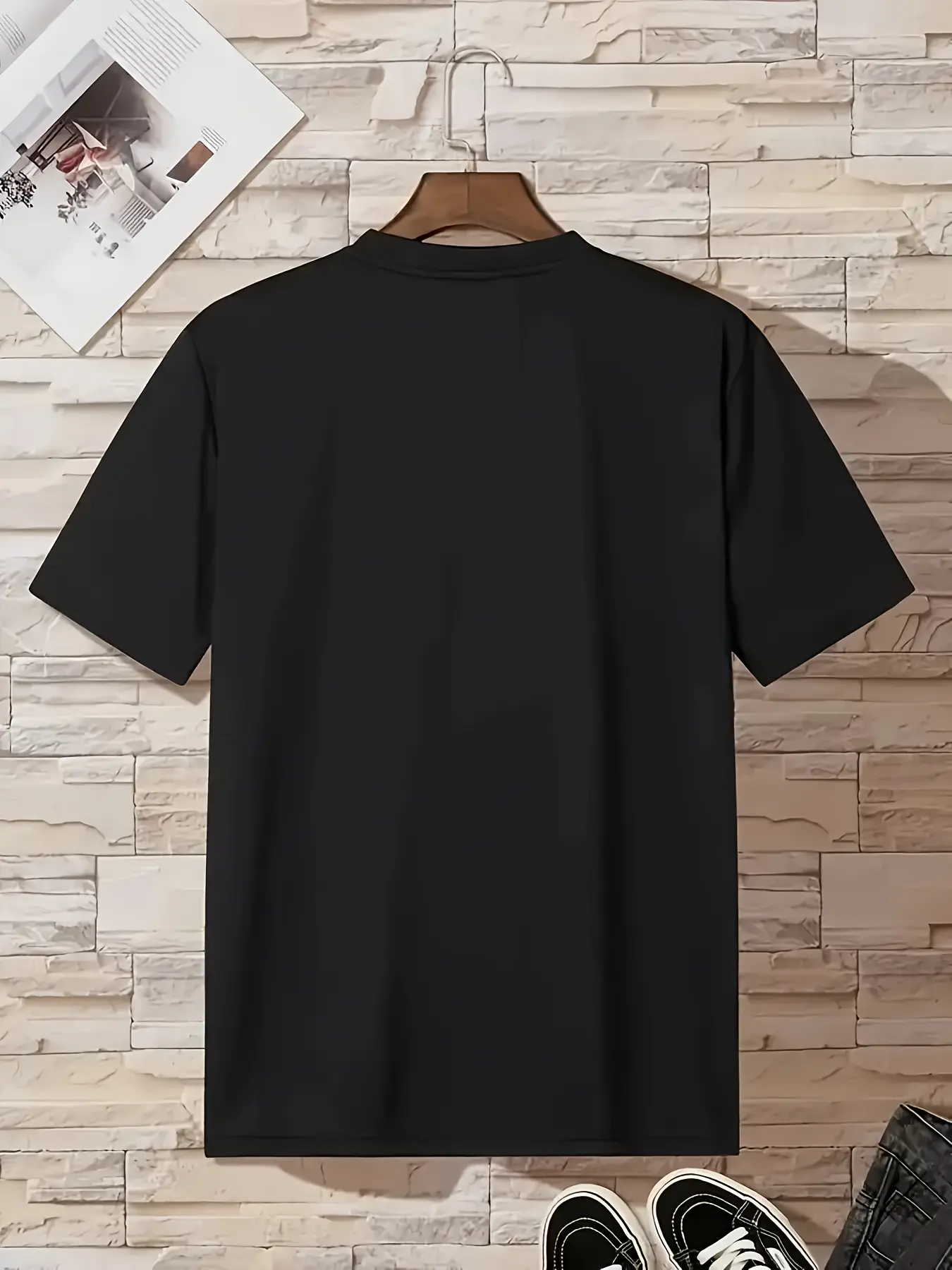 Men's Summer 100 Cotton Fashionable Casual Sports Loose Large Fun Deer Pattern Printed Round Neck Short Sleeve T-shirt Top
