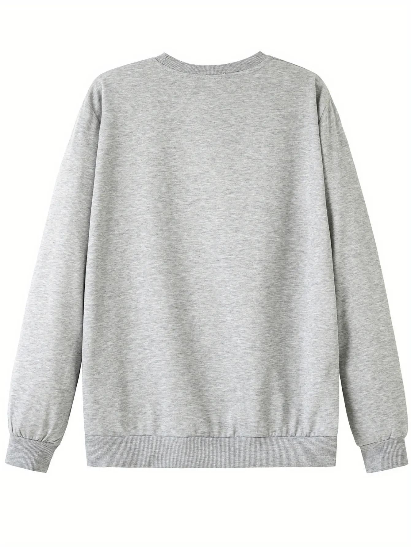 Men's autumn and winter casual sports loose oversized Paris print with fleece warm pullover round neck long sleeved sweatshirt