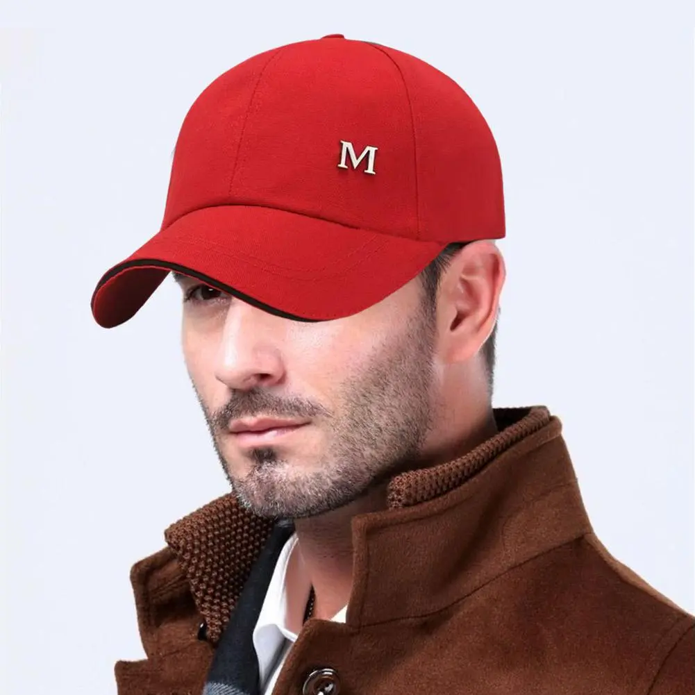 Baseball Cap M Letter Embroidery Pure Color Sun Hat Dad Hats Hip Hop Gorras Trucker Cap Unisex Adjustable Anti-Sun Cotton Hat