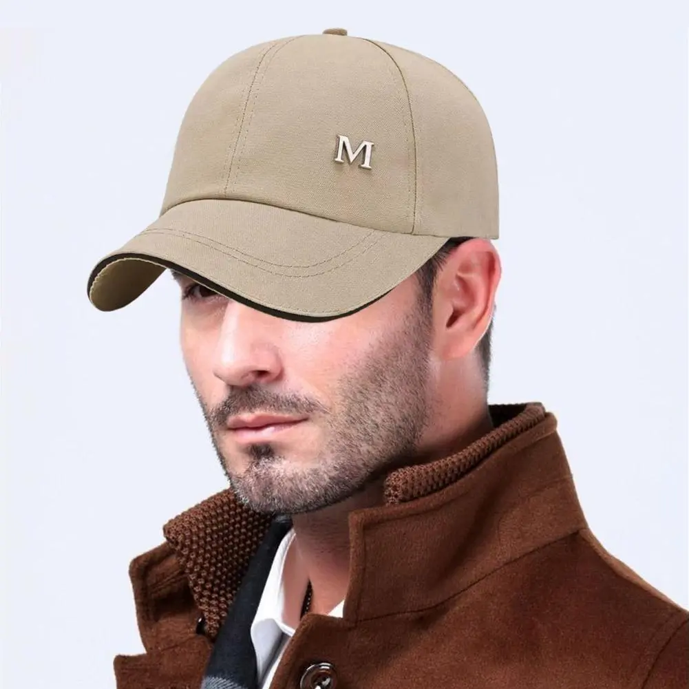 Baseball Cap M Letter Embroidery Pure Color Sun Hat Dad Hats Hip Hop Gorras Trucker Cap Unisex Adjustable Anti-Sun Cotton Hat