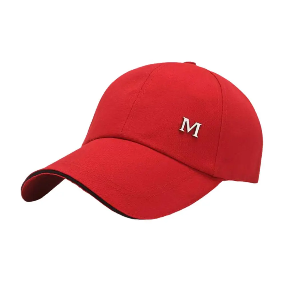Baseball Cap M Letter Embroidery Pure Color Sun Hat Dad Hats Hip Hop Gorras Trucker Cap Unisex Adjustable Anti-Sun Cotton Hat