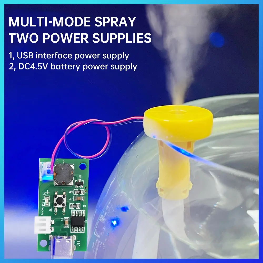USB Type-C Mini Humidifier DIY Kits Mist Maker and Driver Circuit Board Fogger Atomization Film Atomizer Sheet Mini Oscillating
