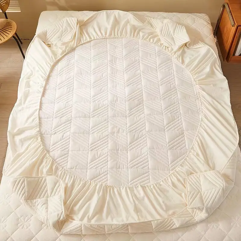 High Quality Soy Fibre Quilted Mattress Cover 100% Cotton King Queen Customized Quilting Bed Cover Not Including Pillowcase