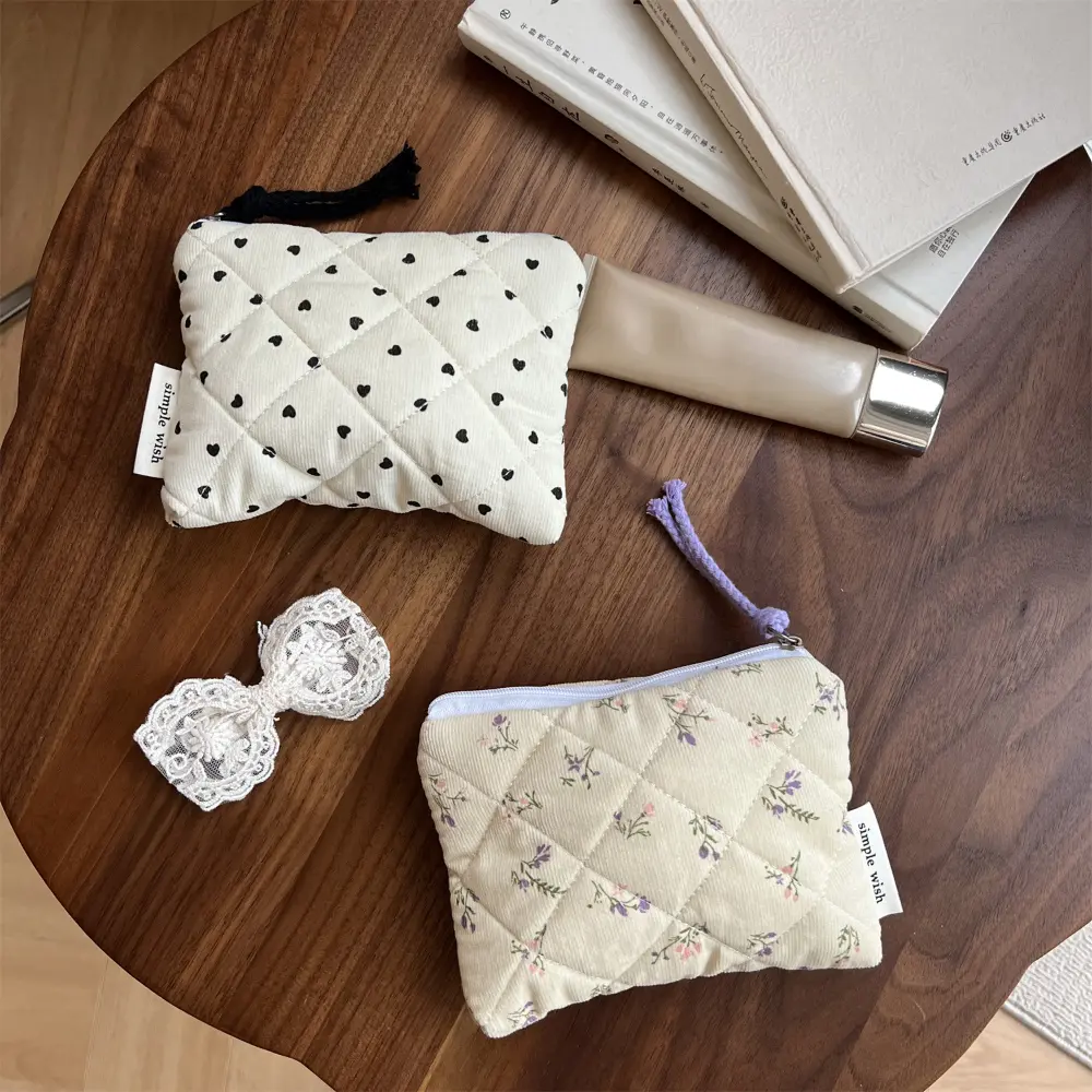 Simple Zipper Casual Coin Pouch Corduroy Mini Purse White Cute Coin Purse Small Cute Wallet Cute Purse Clutch Bag