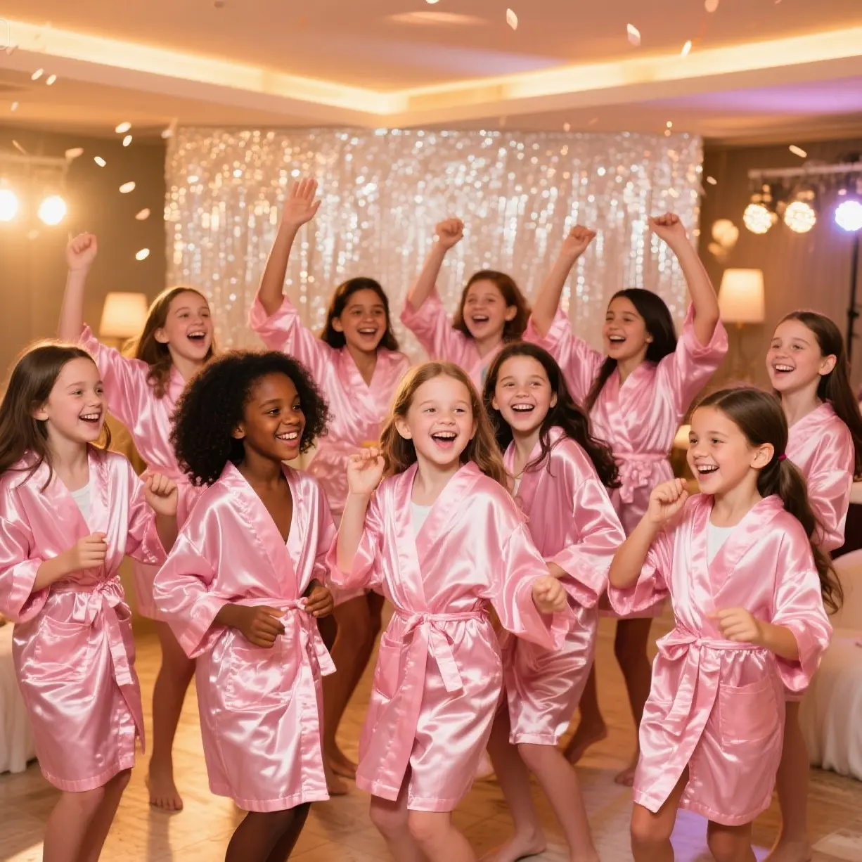15-6Set Spa Party Robe for Girls Kids Birthday Party Supplies Sleepover Pyjama Party Favors Spa Gowns Basin for Foot Spa