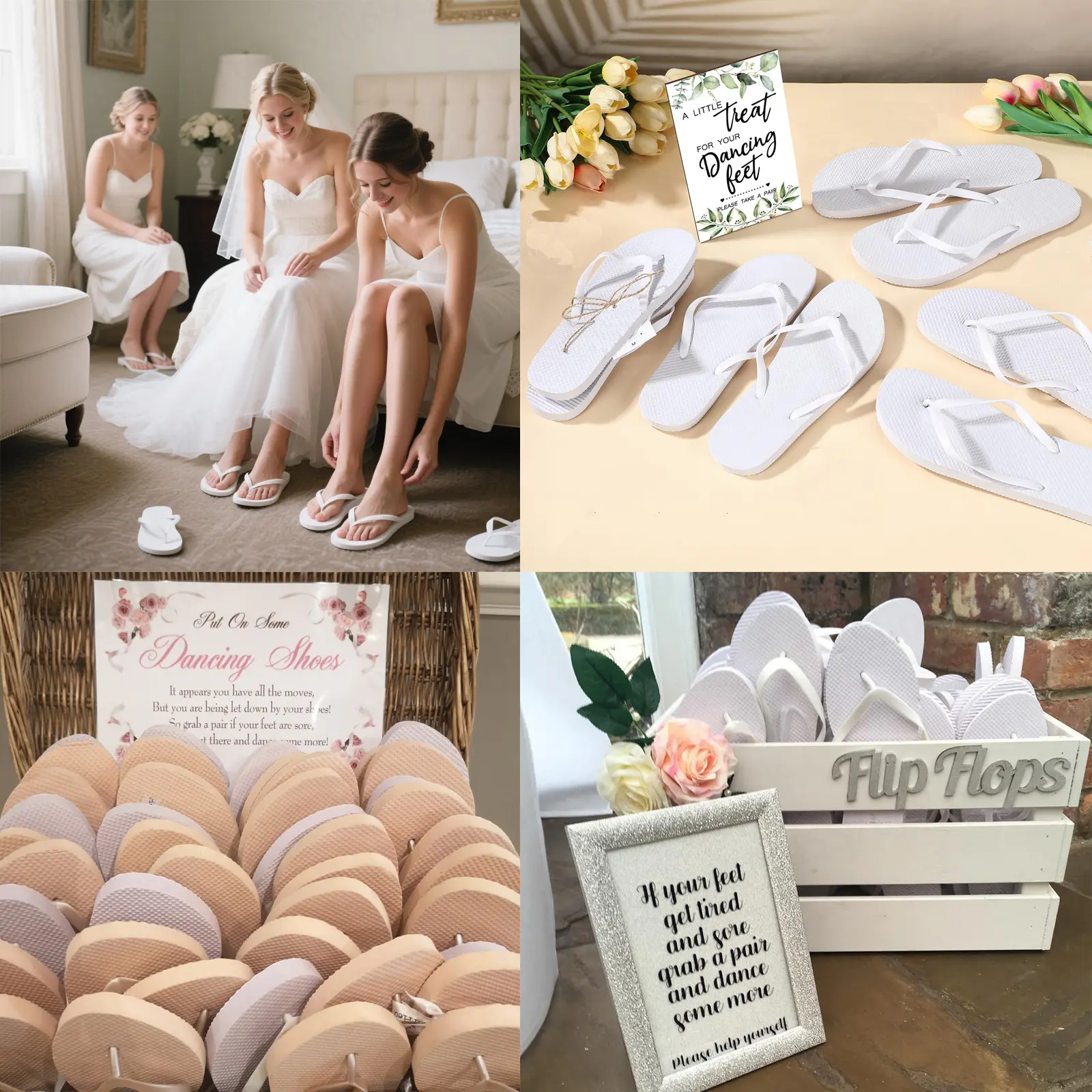 12-120Pairs Wedding Flip Flops for Bridesmaid Spa Slippers with Size Cards Wedding Sign Wedding Beach Sandals Pool Party Favors