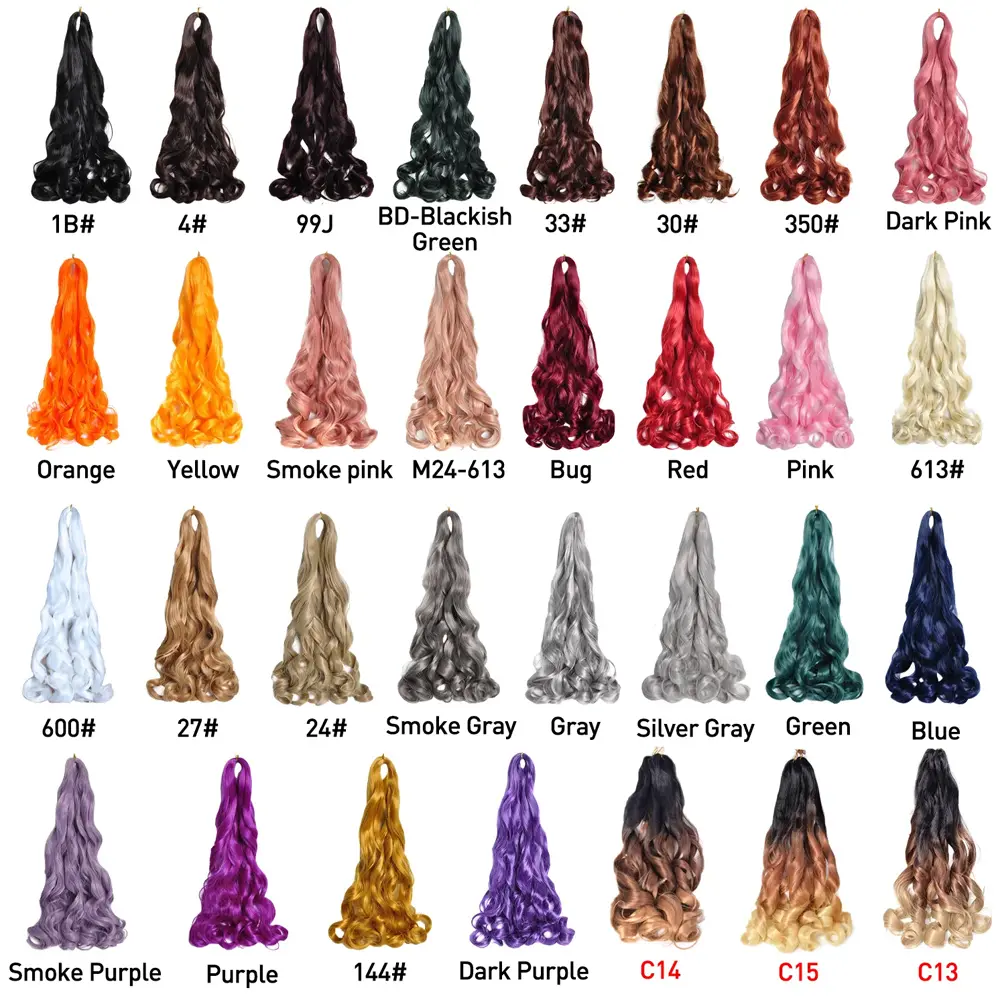 14 18 22Inch Spanish Curl Hair Synthetic French Curls Braiding Hair Extensions Synthetic Curly Attachment Hair For Black Women
