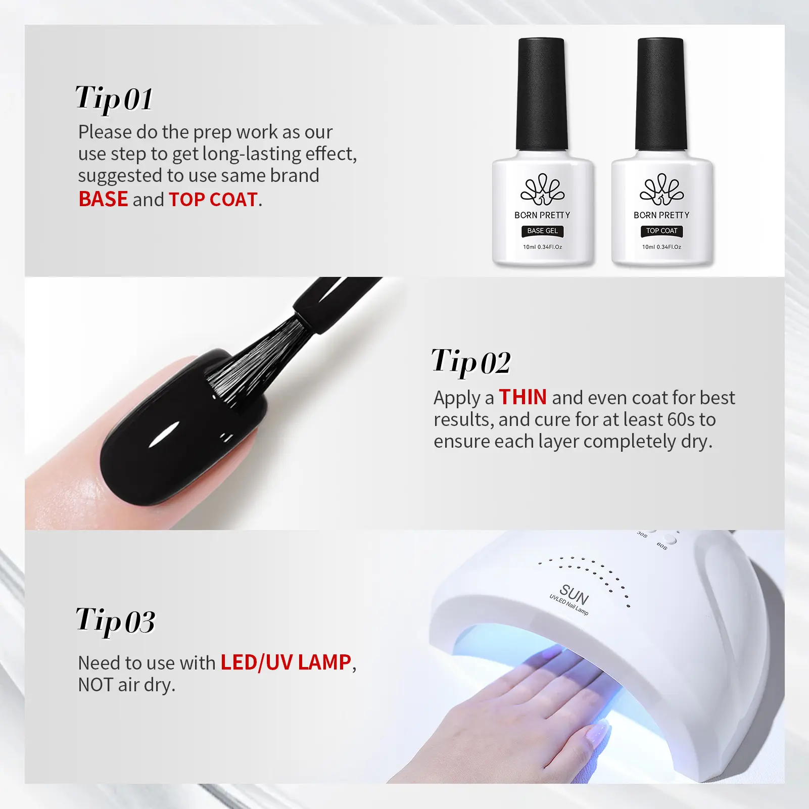 BORN PRETTY 10ml Gel Nail Polish Gel 130 Colors Semi Permanent Solid Nail Gel Varnish Soak Off UV Gel for Base Top Coat
