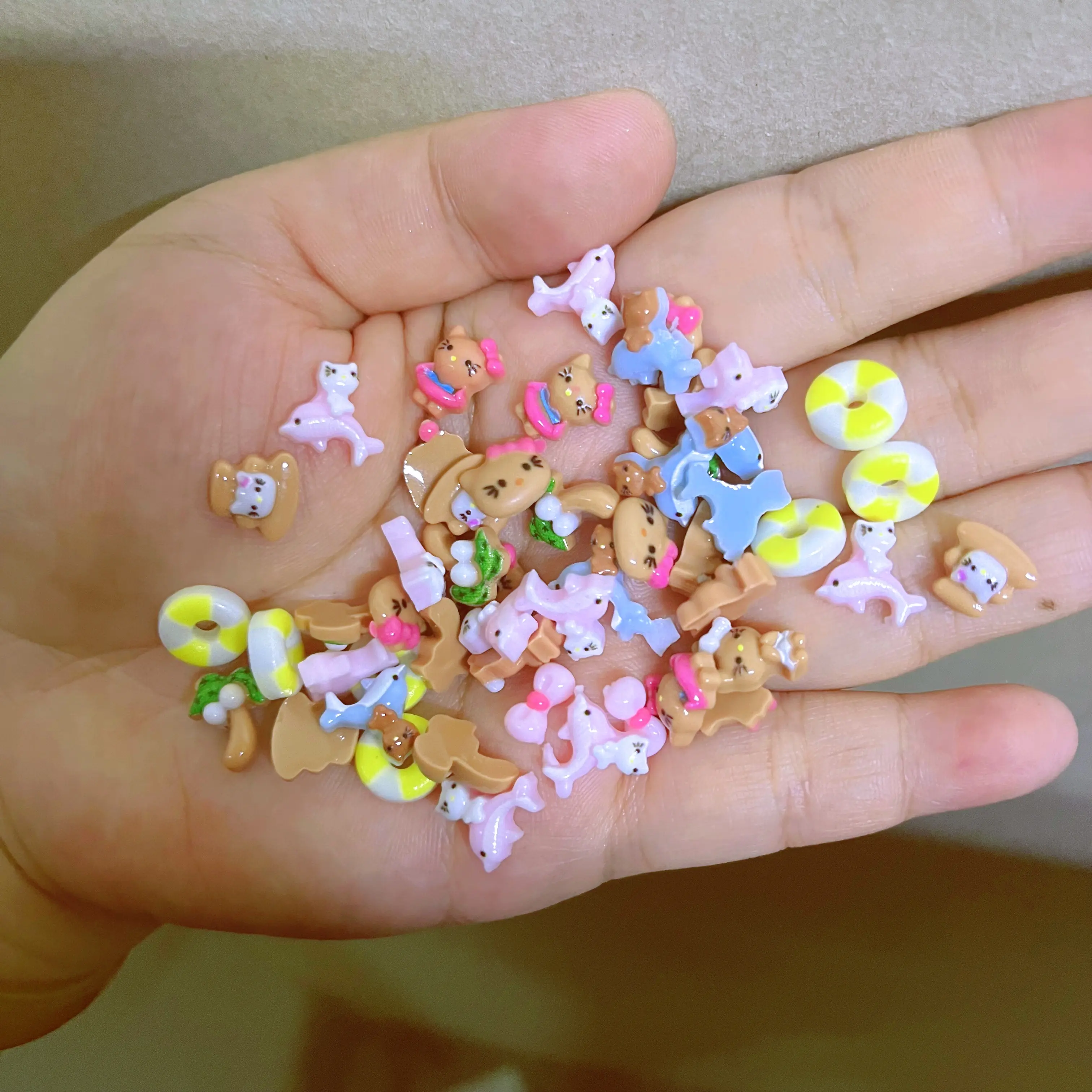 50pcs Quirky Kawaii Nail Charms Adorable Resin Animal Flatback for Nail Jewelry Cute Cat/Dog for DIY Crafts Nail Art Accessories