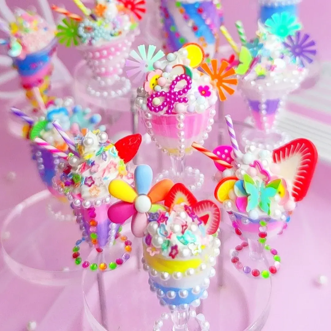 Handmade DIY Ice Cream Making Material Kit Children's Toy Simulation Colorful Snowflake Clay Dessert Cup Toy from Mainland China