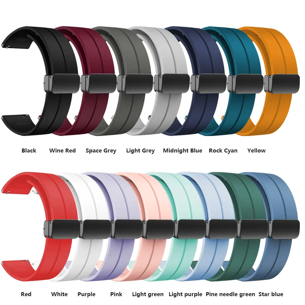 Magnetic Soft Silicone Strap For Samsung Galaxy Watch 6/5/4 40mm 44mm Quick Fit Sports Band Galaxy 6 Classic 47mm 43mm 5Pro 45mm